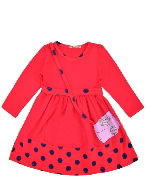 Платье для девочки с принтом "Сумочка". Цвет: розовая фуксия
